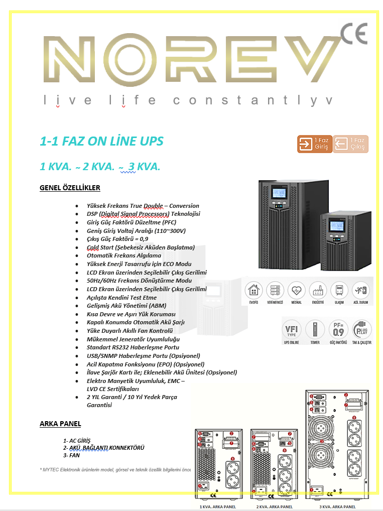 MYON SERİSİ 1-2-3 KVA